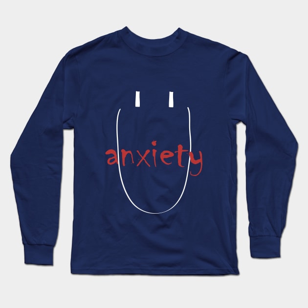 Anxiety White Long Sleeve T-Shirt by valeriyanart